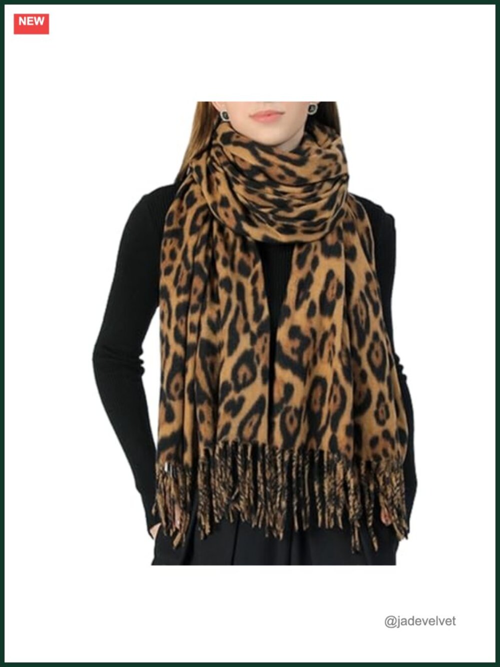 Leopard Print Winter Scarf Shawl Wrap Blanket Oversized Soft Warm Acrylic